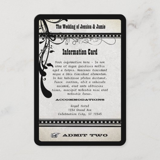 Showbill Information Enclosureの2つのヴィンテージを許可 エンクロージャーカード (正面)