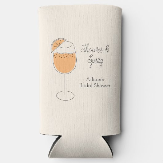 Shower and Spritz Bubbly Cocktail Bridal Shower スリム缶クーラー (正面)