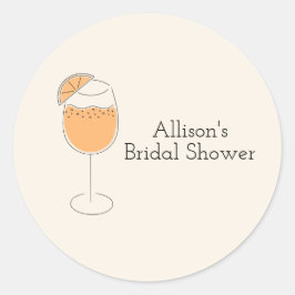 Shower and Spritz Bubbly Cocktail Bridal Shower ラウンドシール