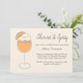 Shower and Spritz Bubbly Cocktail Bridal Shower 招待状 (スタンド正面)