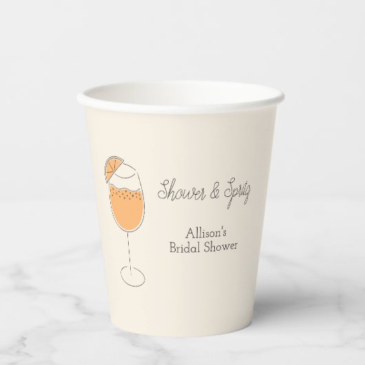 Shower and Spritz Bubbly Cocktail Bridal Shower 紙コップ (正面)