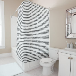 Shower Curtain - Black And White Pattern シャワーカーテン
