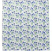 Shower Curtain - Blue Flowers Pattern シャワーカーテン (正面)