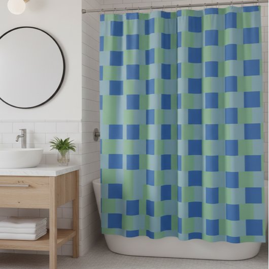 Shower curtain, checkered, colorful, design シャワーカーテン