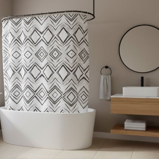 Shower curtain for contemporary bathroom シャワーカーテン