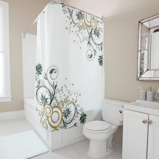 Shower Curtain Gold Floral  シャワーカーテン (インサイチュ)