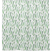Shower Curtain - Green Leaves Pattern シャワーカーテン (正面)