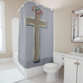 Shower Curtain Grey Background シャワーカーテン (インサイチュ)