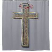 Shower Curtain Grey Background シャワーカーテン (正面)