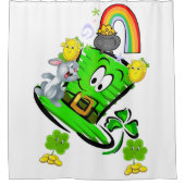 Shower Curtain Happy St. Patrick's Day  Rabbit シャワーカーテン (正面)
