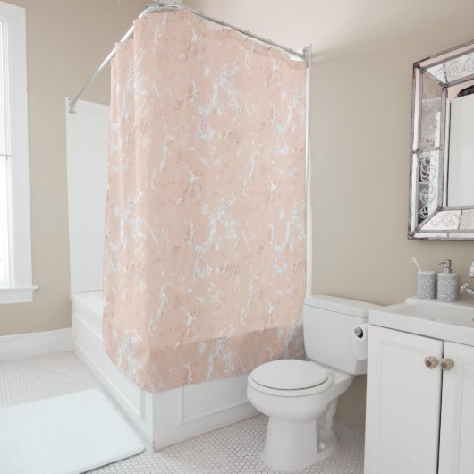 Shower Curtain - Rose Gold Marble Pattern シャワーカーテン (インサイチュ)