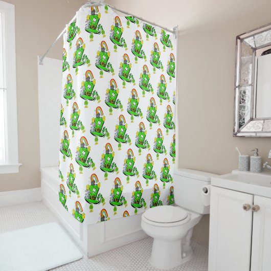 Shower Curtain St. Patrick's Day Rabbit シャワーカーテン (インサイチュ)