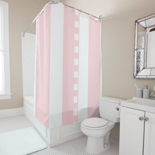 Shower Curtain Stripe Pink & White シャワーカーテン (インサイチュ)