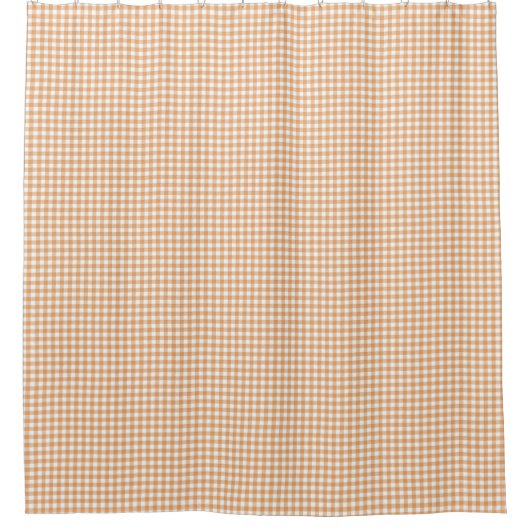 Shower curtain with a beige and white gingham  シャワーカーテン (正面)