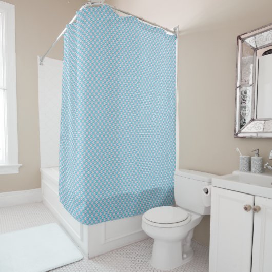 Shower curtain with a light blue and white  シャワーカーテン (インサイチュ)