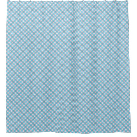 Shower curtain with a light blue and white  シャワーカーテン (正面)