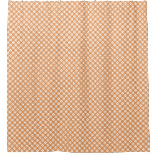 Shower curtain with an orange and white checkered  シャワーカーテン (正面)