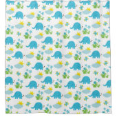Shower Curtain with Elephants and Clouds - Playful シャワーカーテン (正面)
