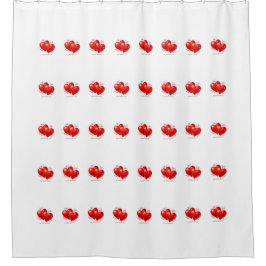 Shower Curtain with hearts. シャワーカーテン