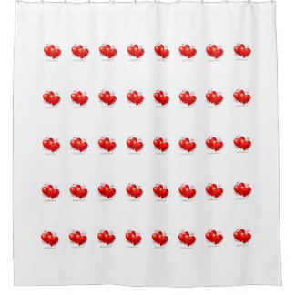 Shower Curtain with hearts. シャワーカーテン