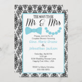 Shower Invitationダマスク織の氏および夫人(2) 招待状 (正面/裏面)
