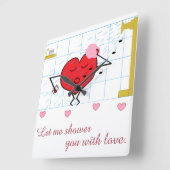 Shower Love:  スクエア壁時計 (傾斜)