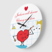 Shower Love Flows: ラージ壁時計 (傾斜)