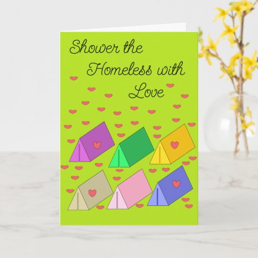 Shower the Homeless with Love: Blank カード (黄色い花)