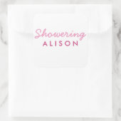 Showering Mom-To-Be Baby Shower Mason Jarシール スクエアシール (バッグ)