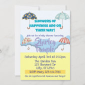 Showers of Happiness Umbrella Baby Shower 招待状 (正面)