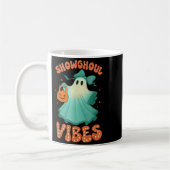 Showghoul Vibes Retro Spooky Halloween Orange Blue コーヒーマグカップ (左)