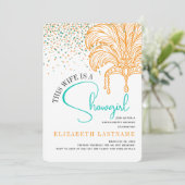 Showgirl Bride Era Orange Teal Bachelorette Party 招待状 (スタンド正面)
