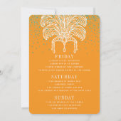 Showgirl Bride Era Orange Teal Bachelorette Party 招待状 (裏面)