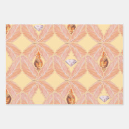 Showgirl Era羽毛ラッピング紙- 3フラットシート ラッピングペーパーシート