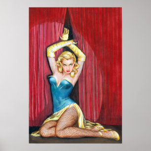 Showgirl Pulp Pin Up ポスター