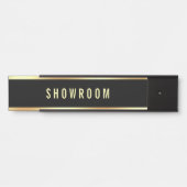 Showroom Black金ゴールドカスタマイズ可能な文字テンプレート サインプレート (正面)