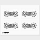 Shredバイクチェーンリンク 長方形シール (シート)