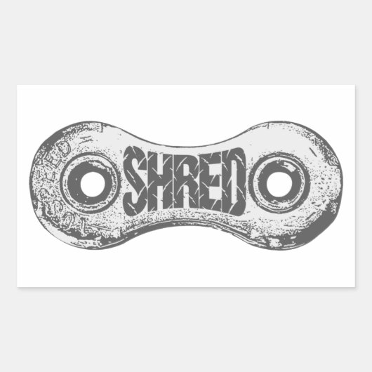 Shredバイクチェーンリンク 長方形シール (正面)