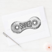 Shredバイクチェーンリンク 長方形シール (封筒)