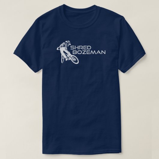 Shred Bozeman Montana Mountain Biking Tシャツ (デザイン正面)