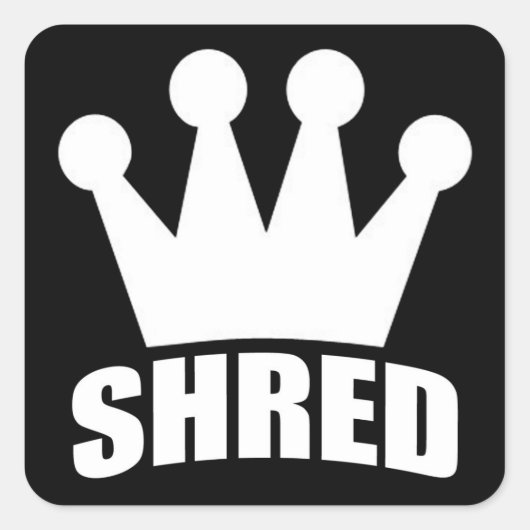 Shred Crown (白)正方形ステッカー スクエアシール (正面)