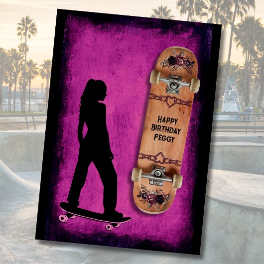 Shred Like a Girl Skateboarding誕生日 カード