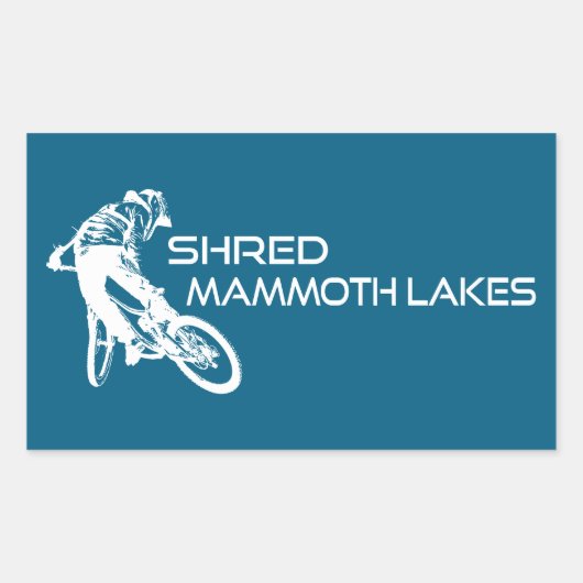 Shred Mammoth Lakes California Mountain Biking 長方形シール (正面)