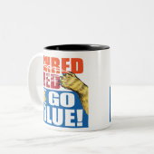 Shred Red Go Blue mug一口飲んでサポート! ツートーンマグカップ (正面左)
