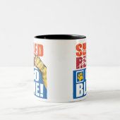 Shred Red Go Blue mug一口飲んでサポート! ツートーンマグカップ (中央)