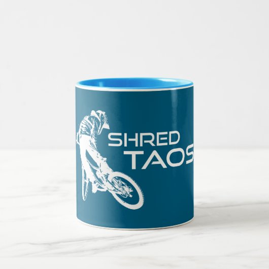 Shred Taos New Mexico Mountain Biking ツートーンマグカップ (中央)