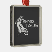Shred Taos New Mexico Mountain Biking メタルオーナメント (右)