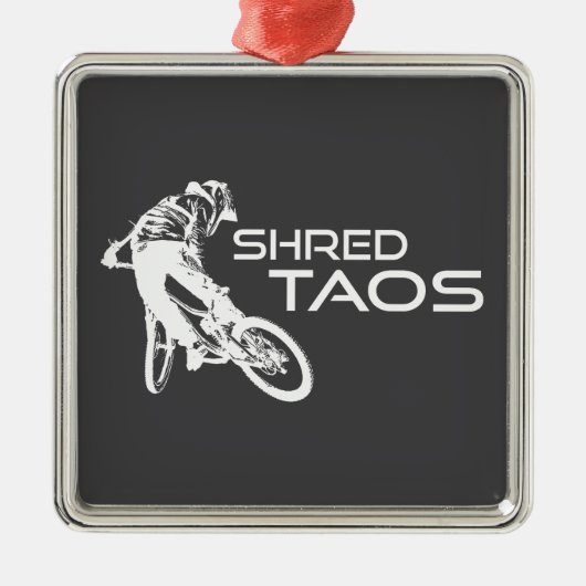 Shred Taos New Mexico Mountain Biking メタルオーナメント (正面)