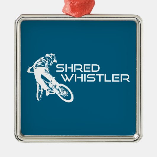 Shred Whistler British Columbia Mountain Biking メタルオーナメント (正面)
