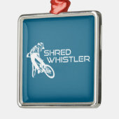 Shred Whistler British Columbia Mountain Biking メタルオーナメント (左)